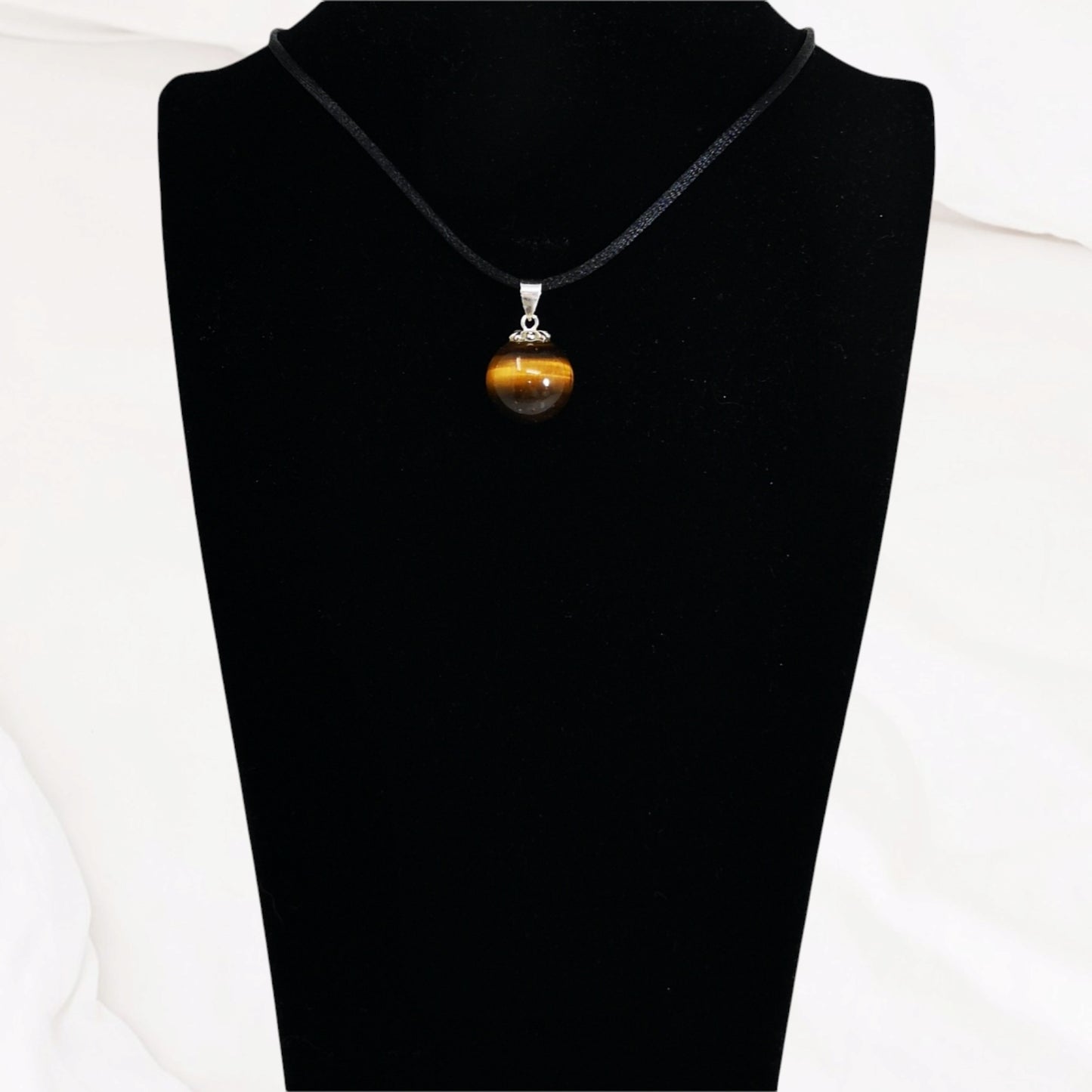 Tiger's Eye Gemstone and 925 Sterling Silver Women's Pendant