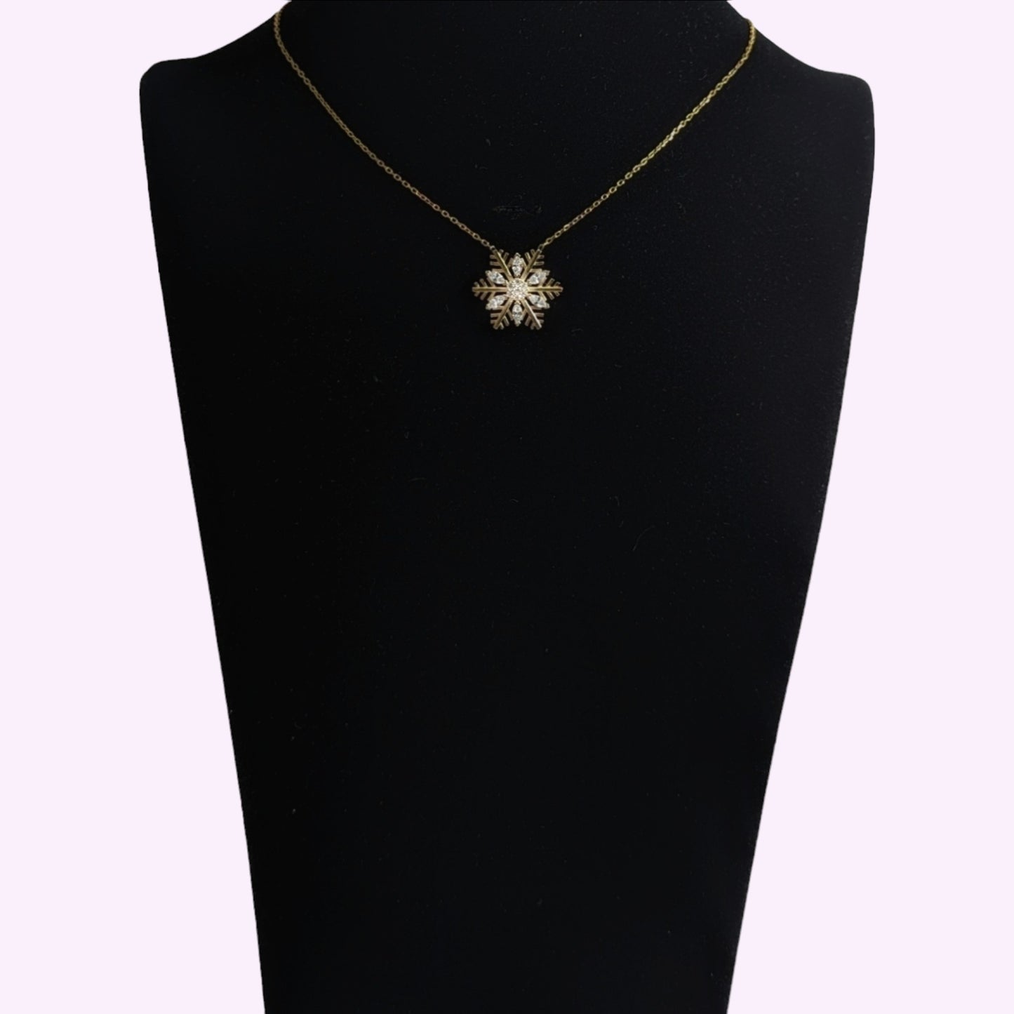 925 Sterling Silver Women's Necklace With Cubic Zirconia Crystals, 14K Gold plated