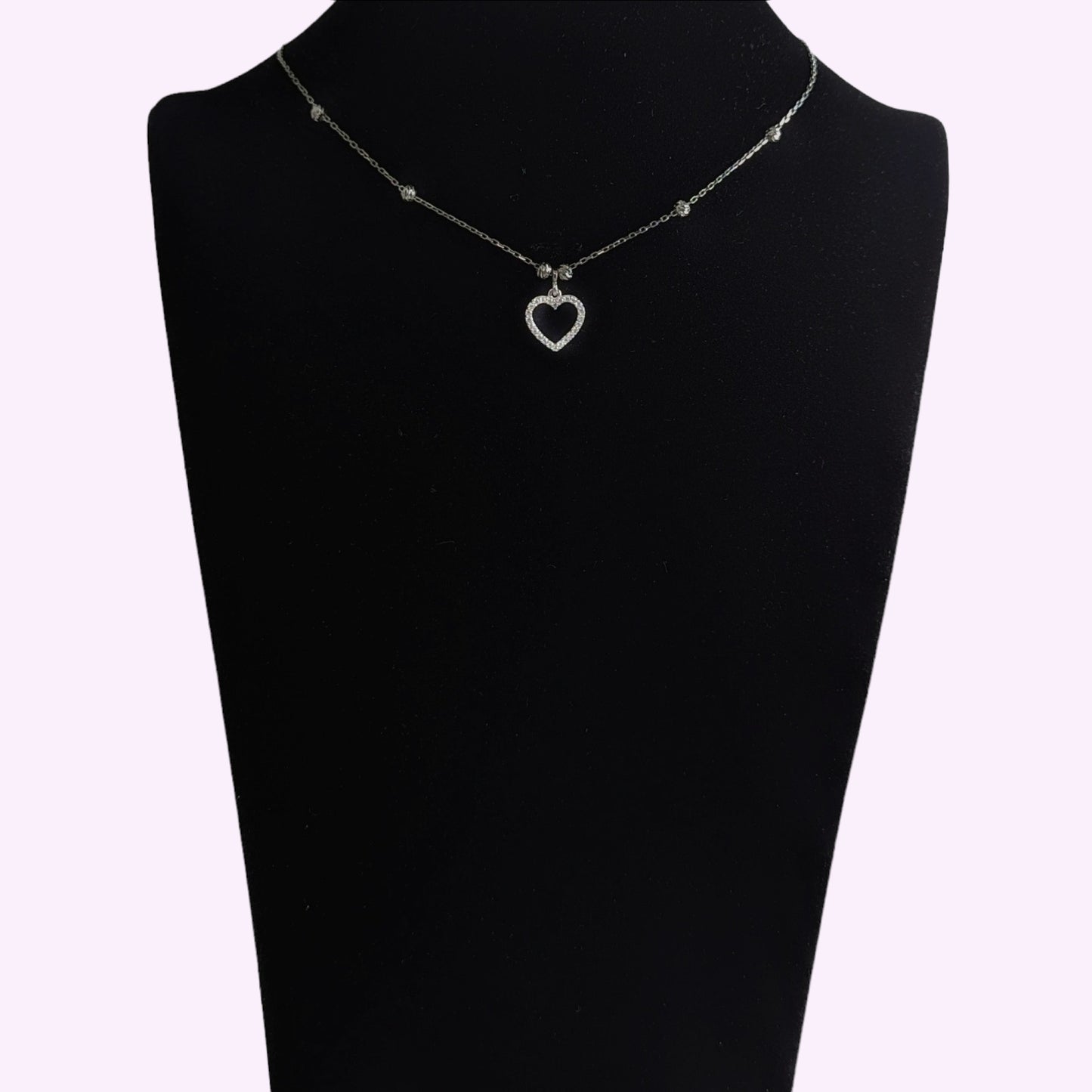 925 Sterling Silver Women's Necklace With Cubic Zirconia Crystals