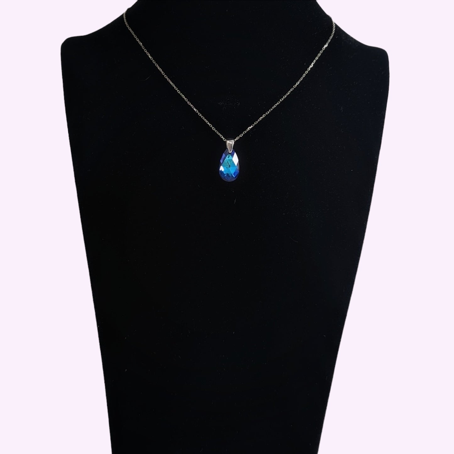 925 Sterling Silver Women's Necklace With Teardrop Crystal