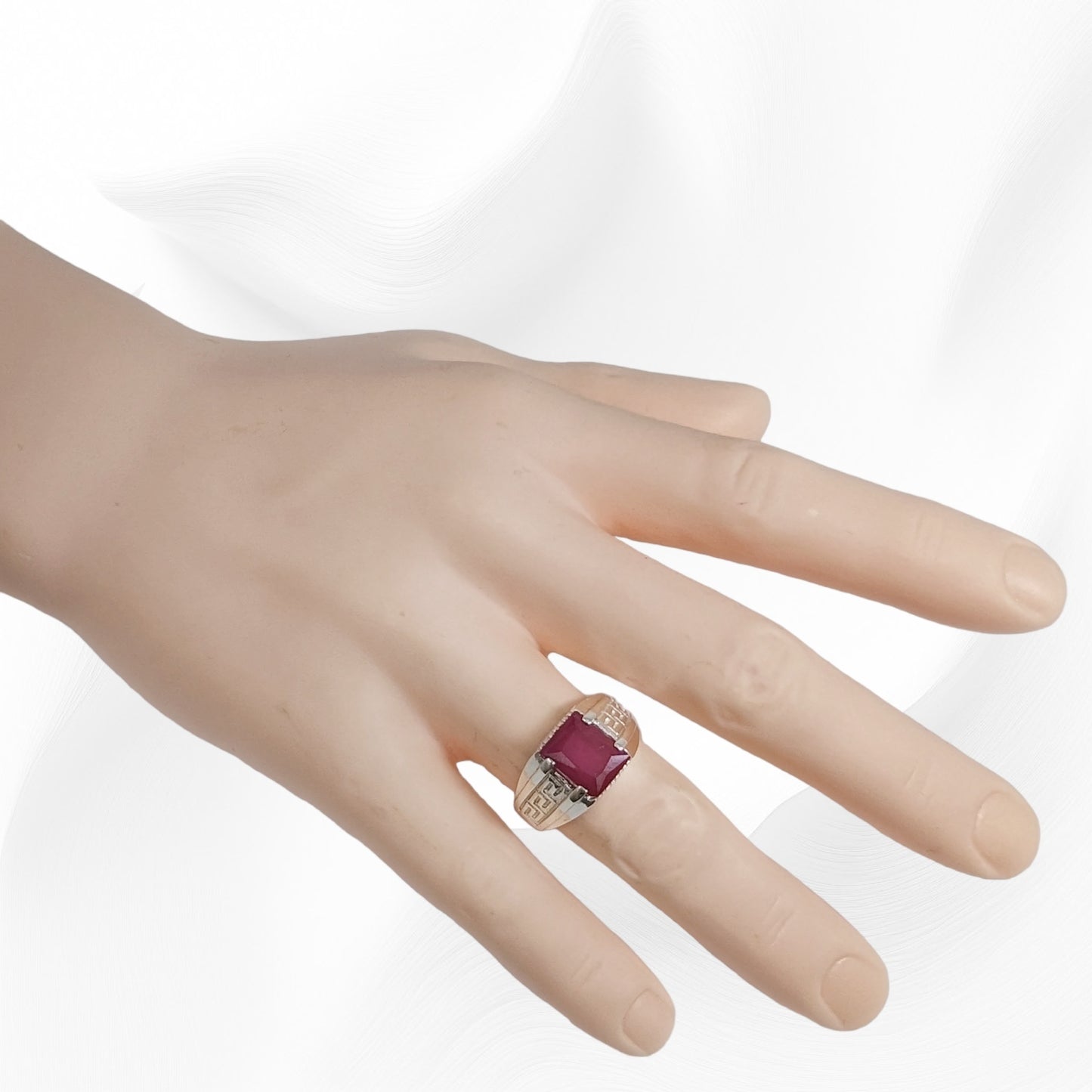 925 Sterling Silver Men's Ring with Cubic Zirconia Crystal