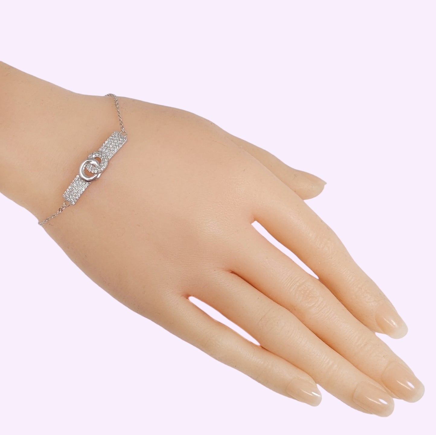 925 Sterling Silver Women's Bracelet with Cubic Zirconia Crystals