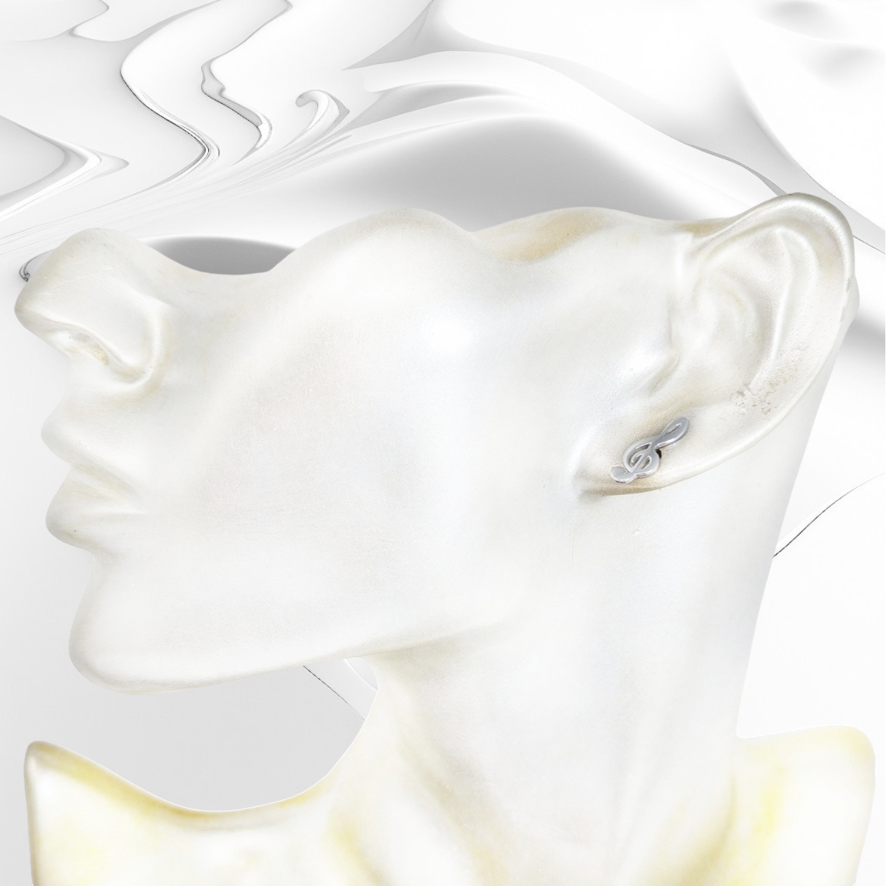 925 Sterling Silver Stud Earrings *Silver G Clef Stud Earrings