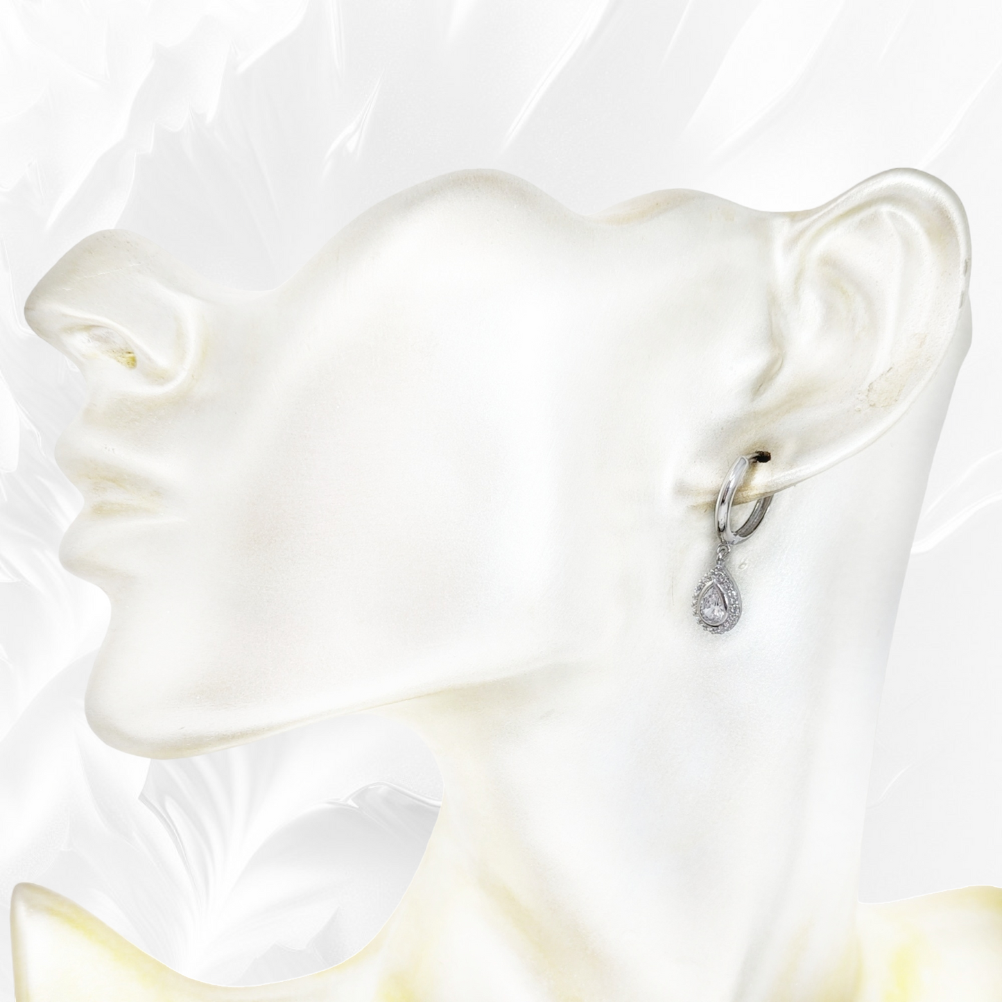 925 Sterling Silver Huggies Hoop Earrings with Cubic Zirconia Crystals