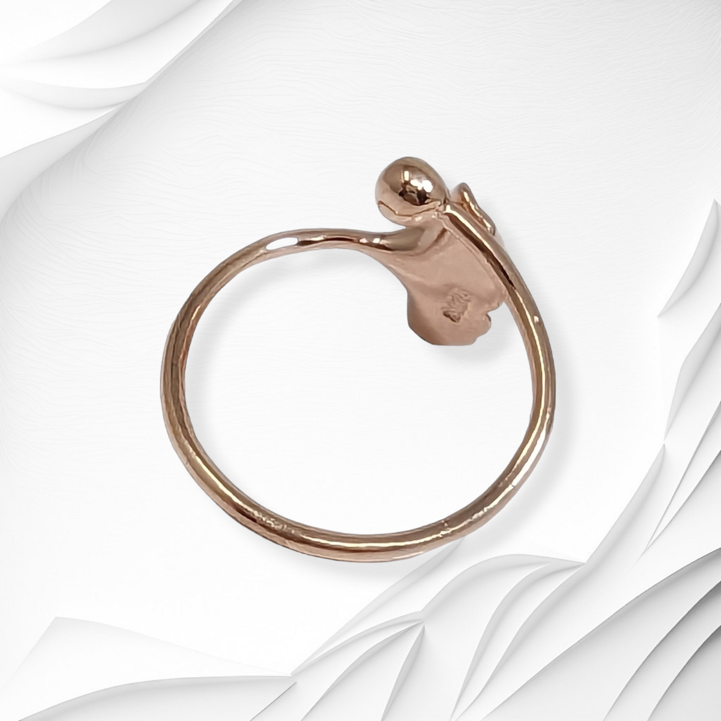 925 Sterling Silver Women's Ring with Authentic Freshwater Pearl, 14K Rose Gold plated