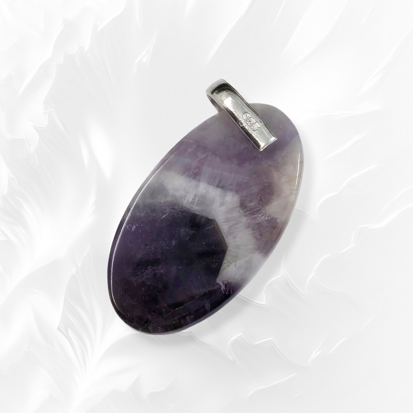 Authentic Amethyst Gemstone and 925 Sterling Silver Women's Pendant