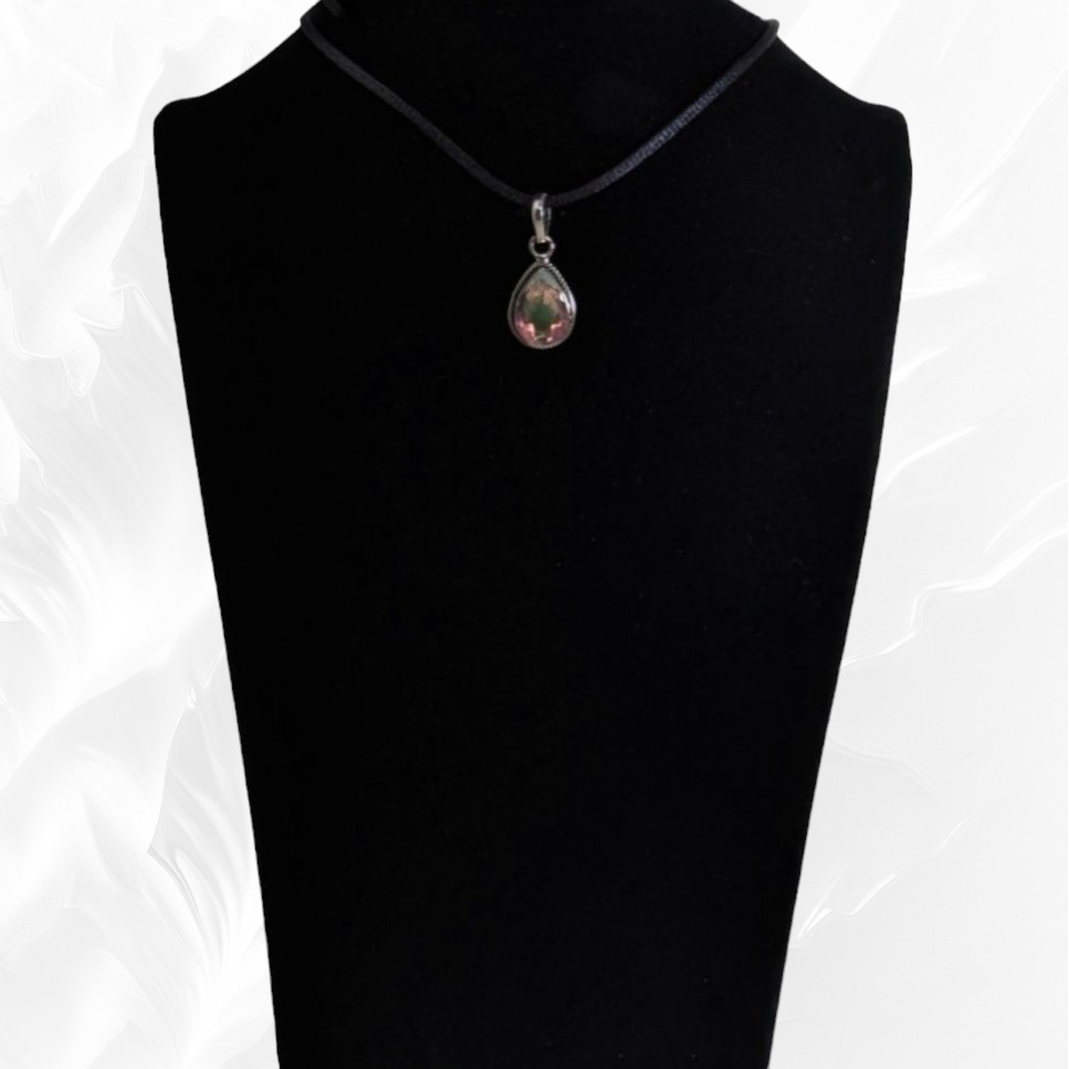 925 Sterling Silver Women Pendant With Authentic Mystic Opal