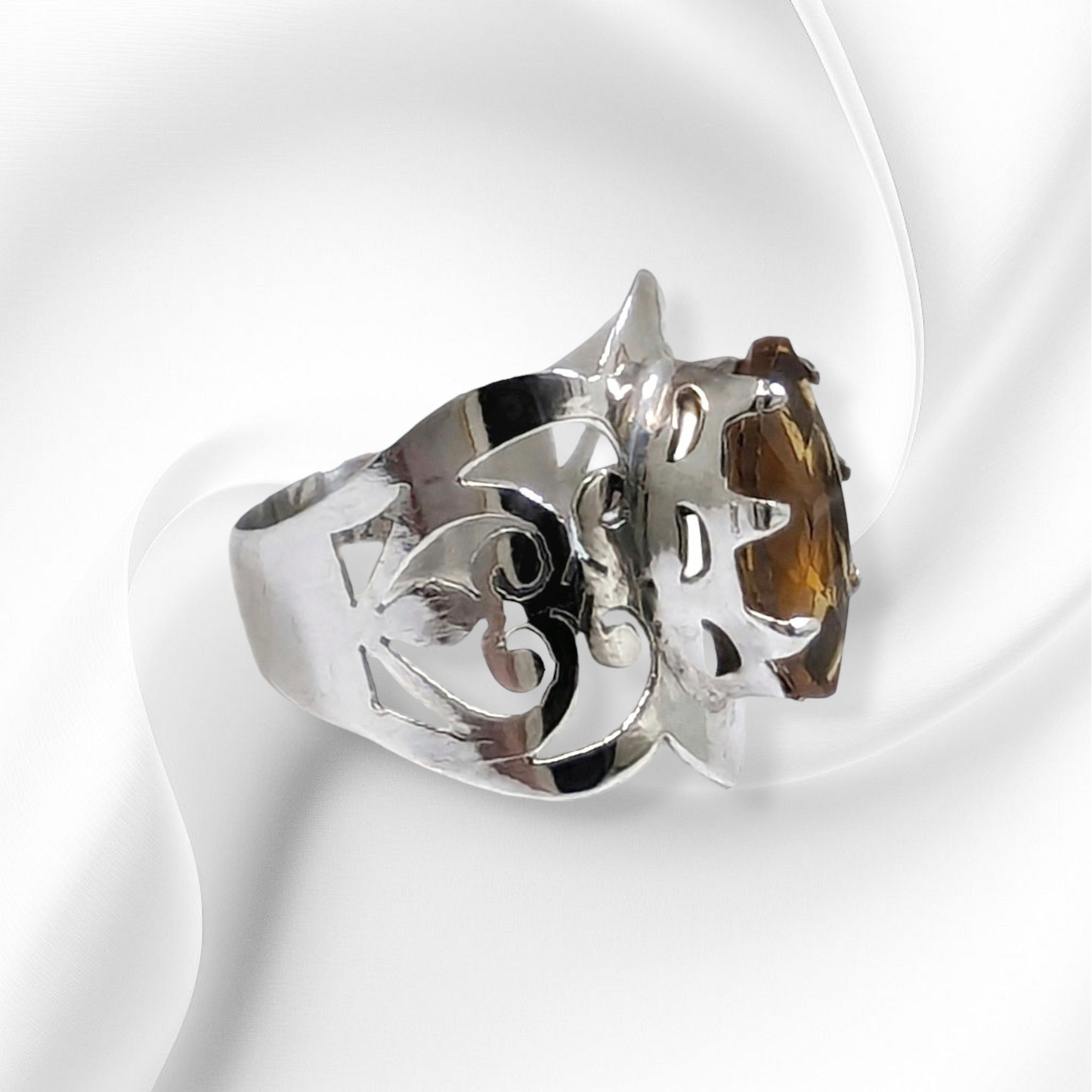 925 Sterling Silver Women's Ring with Hydro Yellowstone