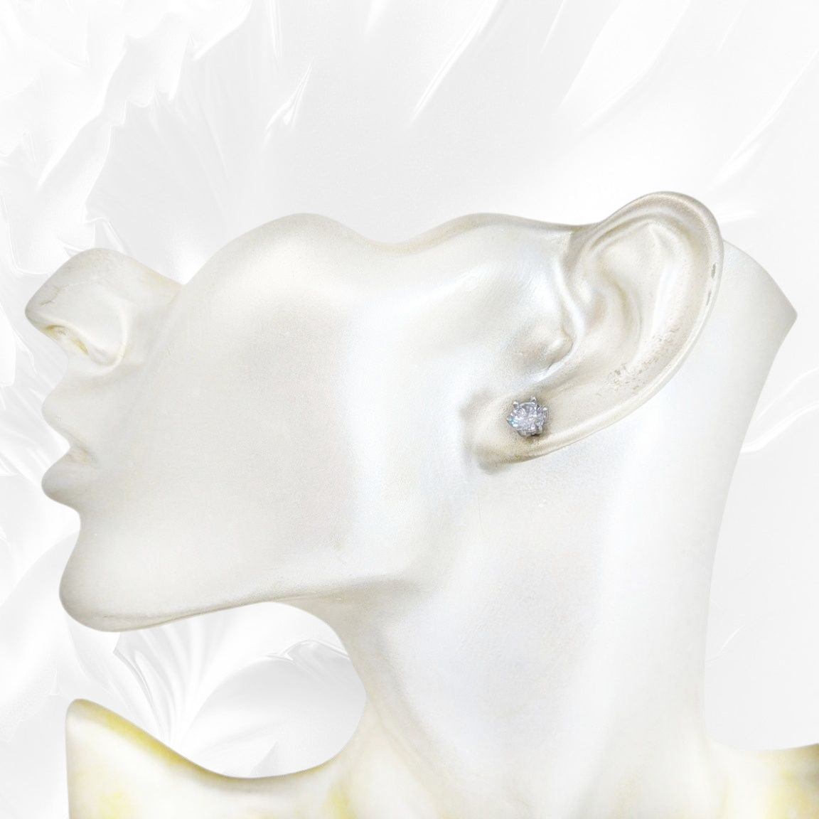 925 Sterling Silver Stud Earrings with Cubic Zirconia Crystals