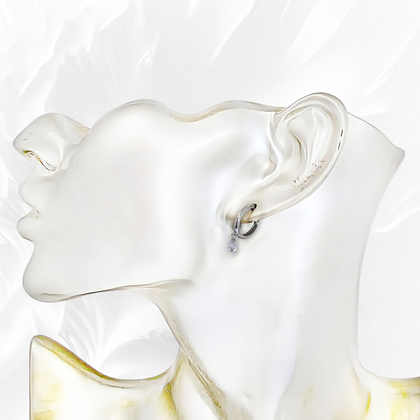 925 Sterling Silver Hoop Earrings with Cubic Zirconia Crystals