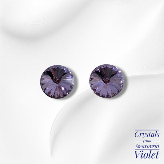 925 Sterling Silver Stud Earrings with Authentic Crystals from Swarovski