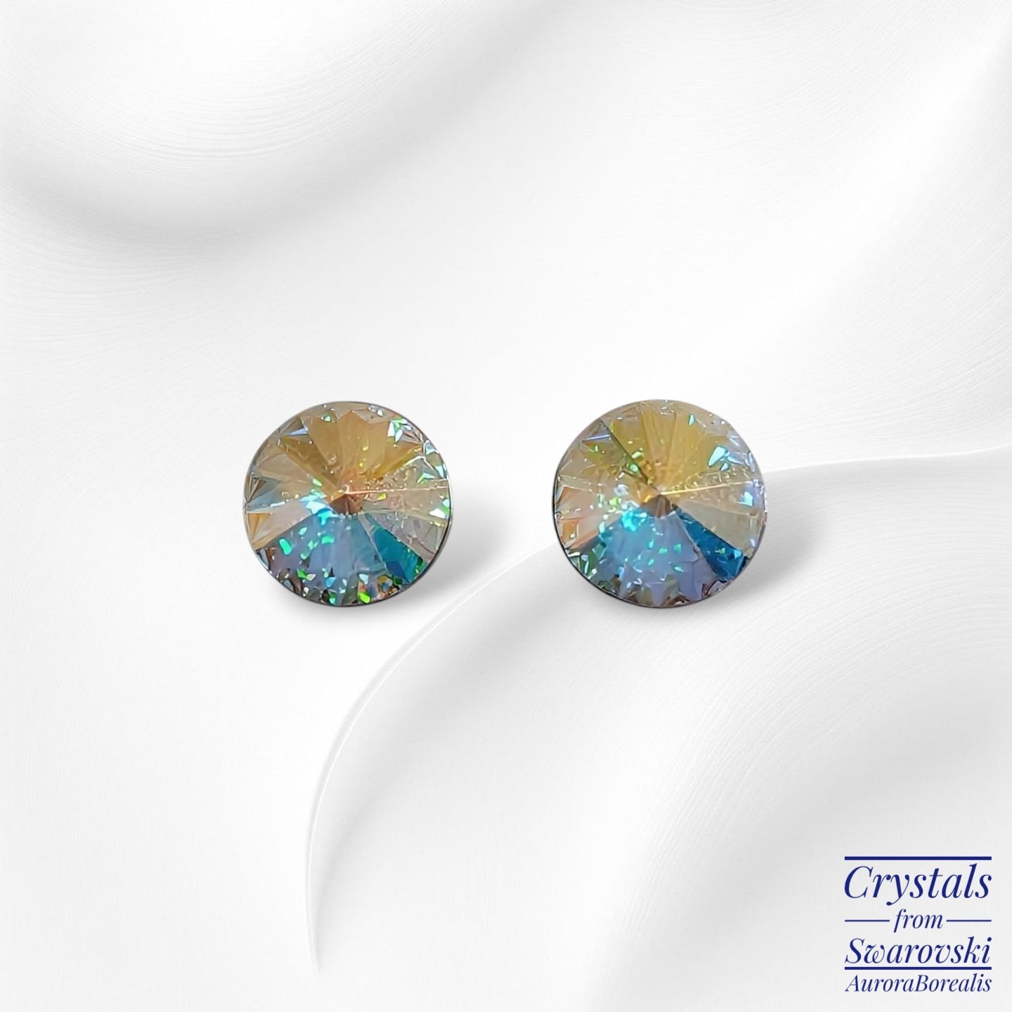 925 Sterling Silver Stud Earrings with Authentic Crystals from Swarovski
