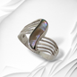 925 Sterling Silver Women's Ring with Authentic Mother of Pearl *Abalone Shell