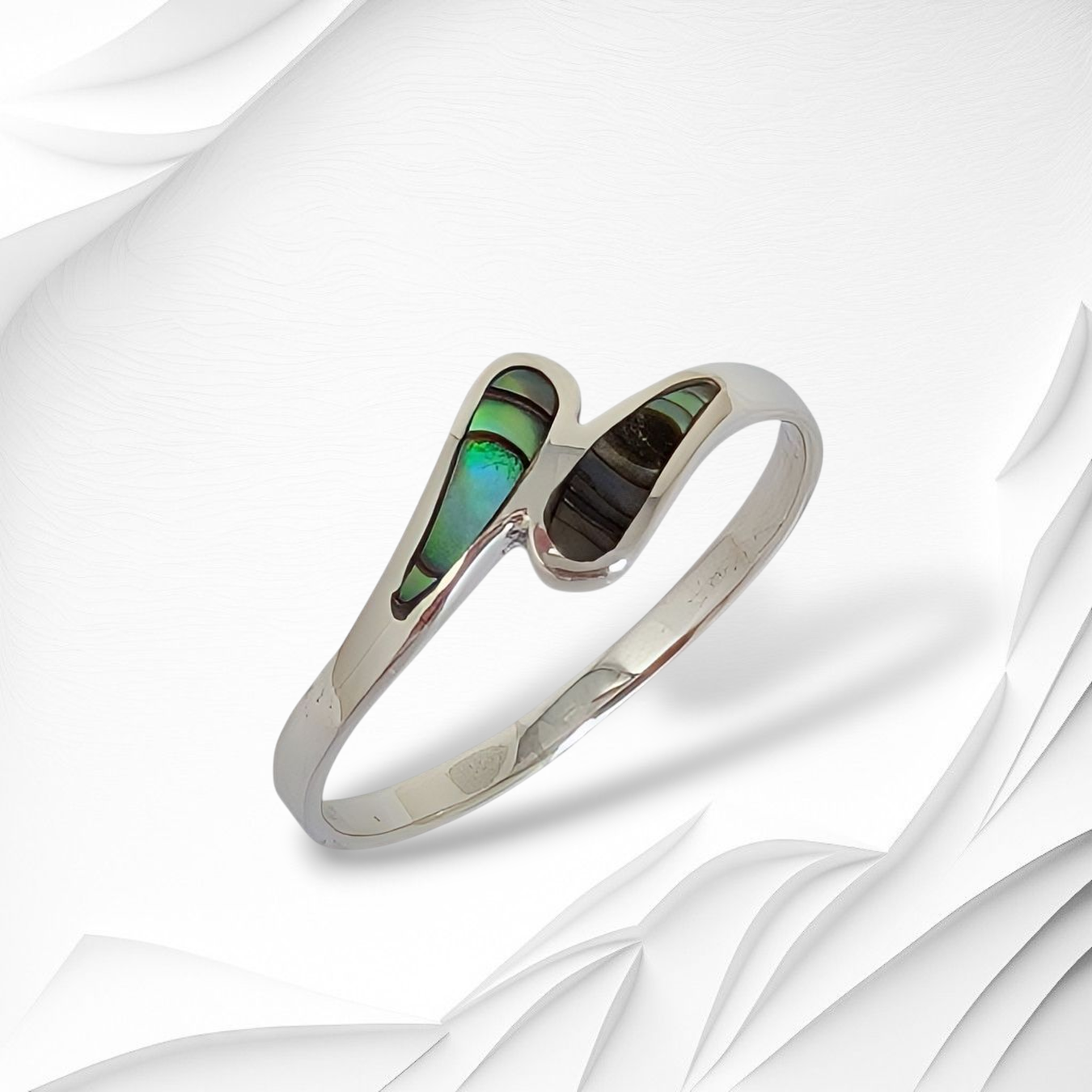 925 Sterling Silver Women's Ring with Authentic Mother of Pearl *Abalone Shell