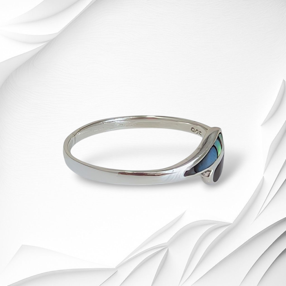 925 Sterling Silver Women's Ring with Authentic Mother of Pearl *Abalone Shell