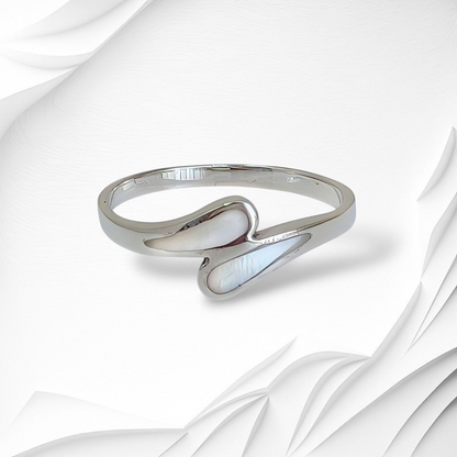 925 Sterling Silver Women's Ring with Authentic Mother of Pearl