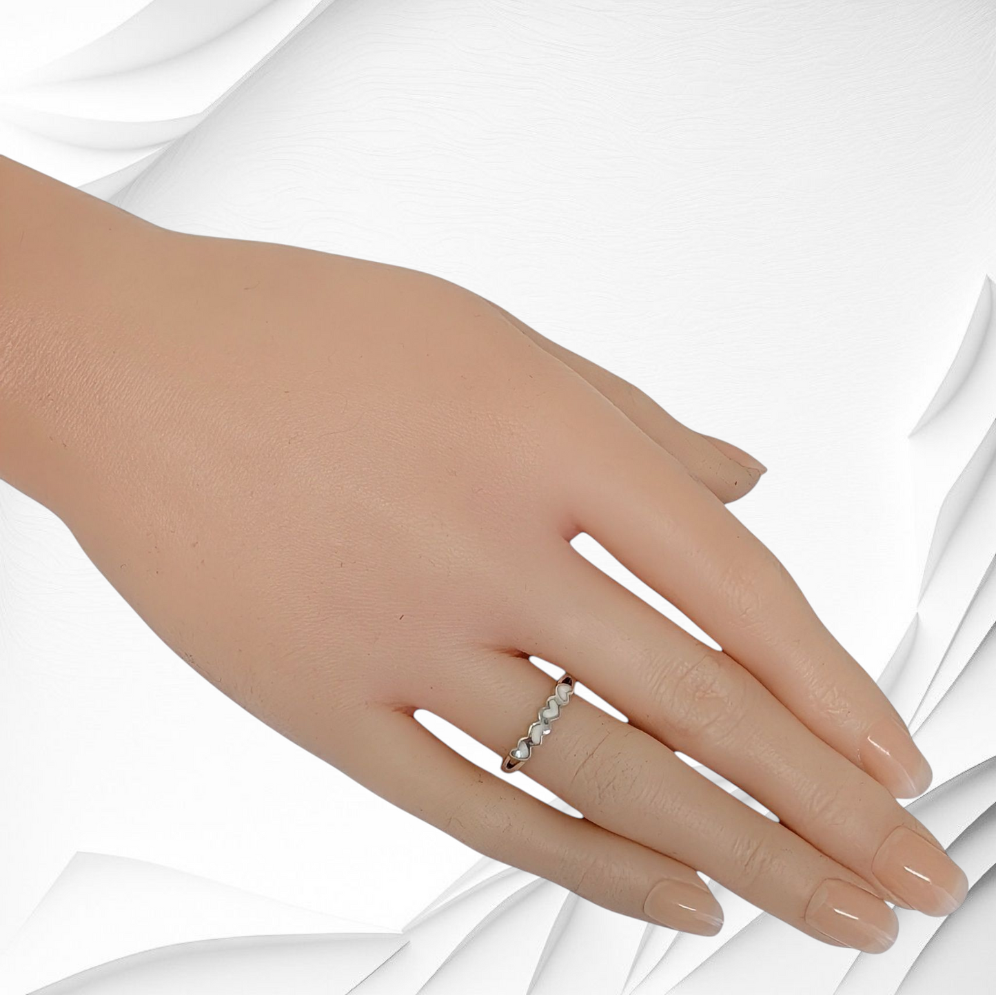 925 Sterling Silver Women's Ring with Authentic Mother of Pearl