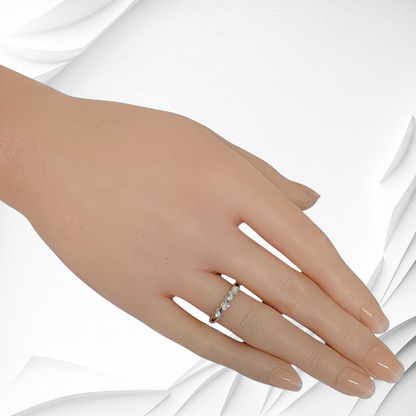 925 Sterling Silver Women's Ring with Authentic Mother of Pearl