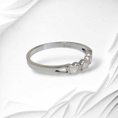 925 Sterling Silver Women's Ring with Authentic Mother of Pearl