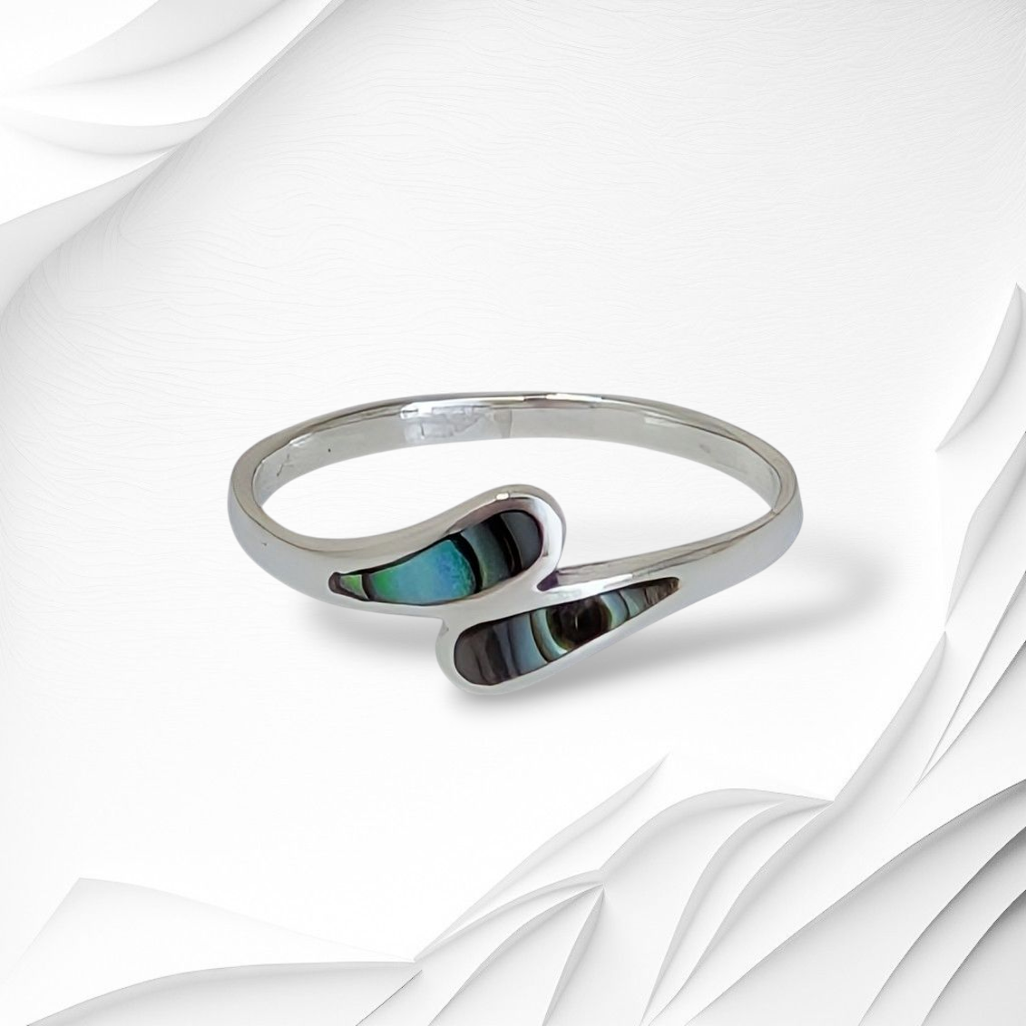 925 Sterling Silver Women's Ring with Authentic Mother of Pearl *Abalone Shell