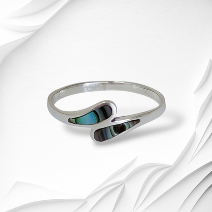 925 Sterling Silver Women's Ring with Authentic Mother of Pearl *Abalone Shell