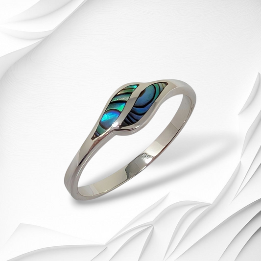 925 Sterling Silver Women's Ring with Authentic Mother of Pearl *Abalone Shell