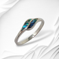 925 Sterling Silver Women's Ring with Authentic Mother of Pearl *Abalone Shell