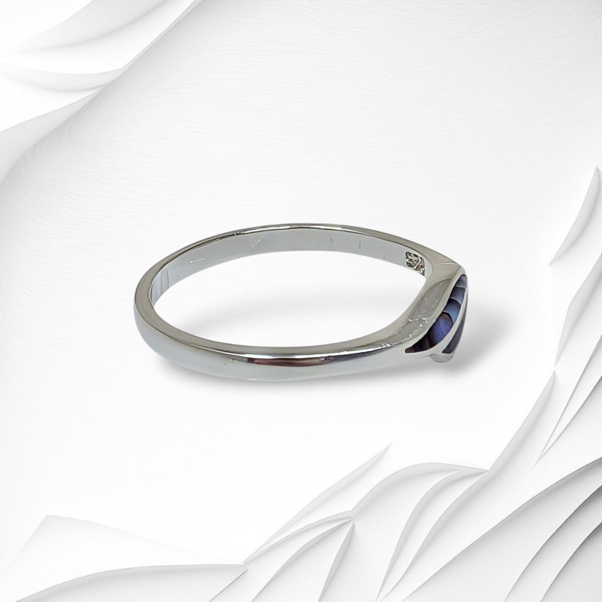 925 Sterling Silver Women's Ring with Authentic Mother of Pearl *Abalone Shell