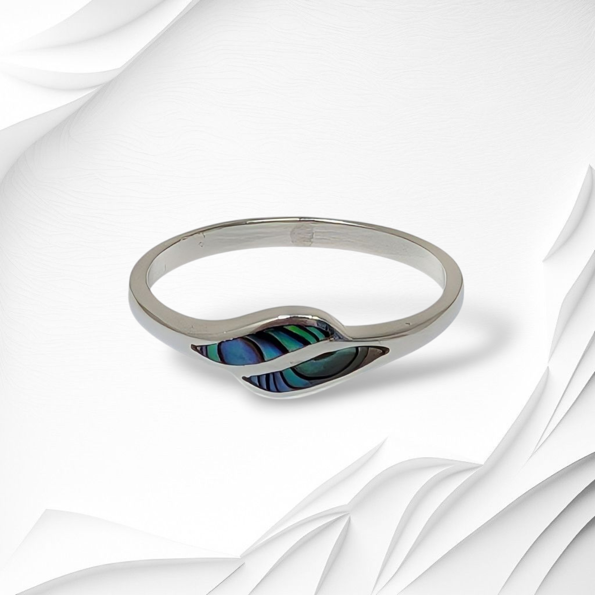 925 Sterling Silver Women's Ring with Authentic Mother of Pearl *Abalone Shell