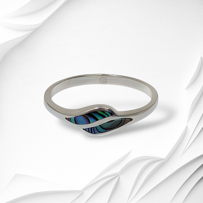925 Sterling Silver Women's Ring with Authentic Mother of Pearl *Abalone Shell