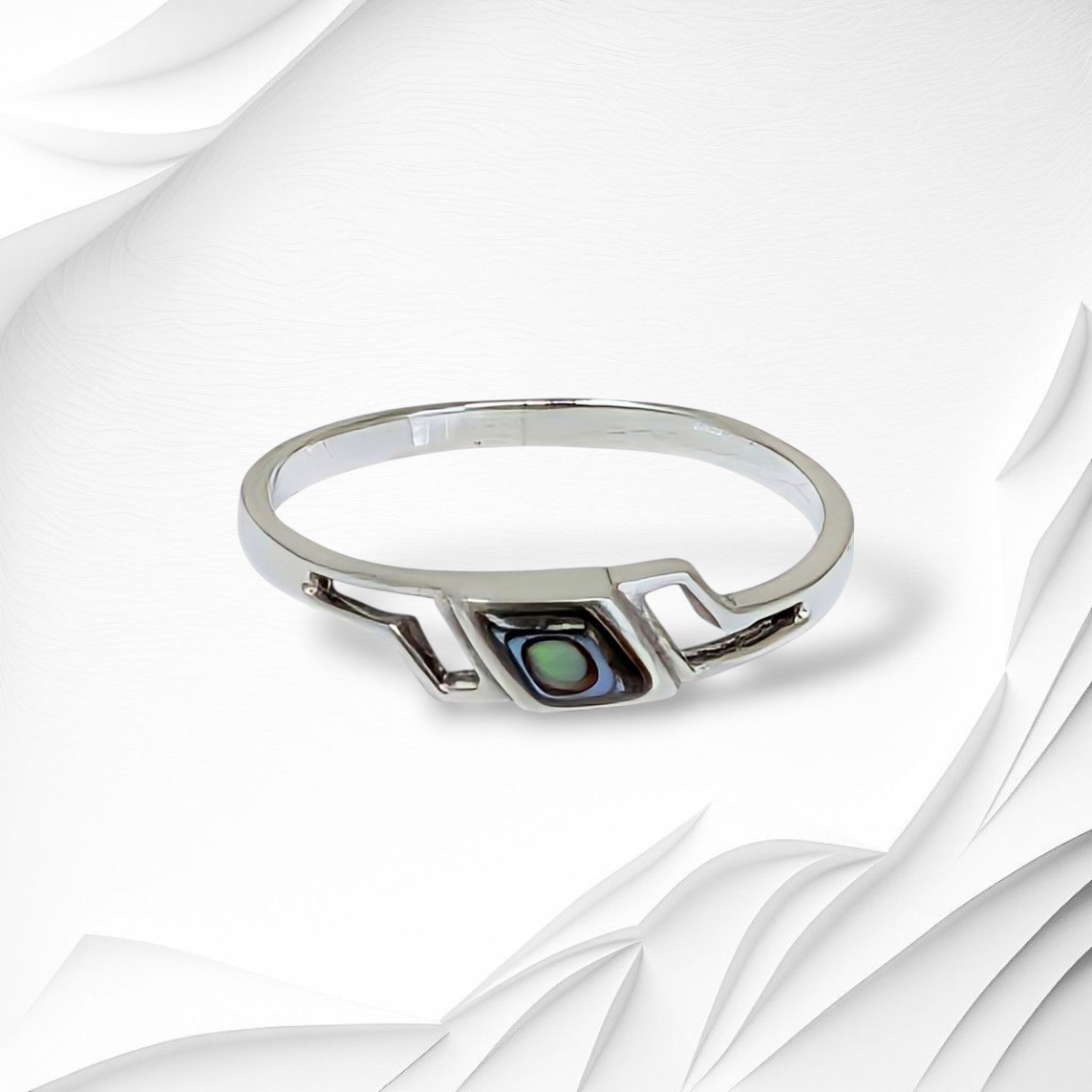 925 Sterling Silver Women's Ring with Authentic Mother of Pearl *Abalone Shell