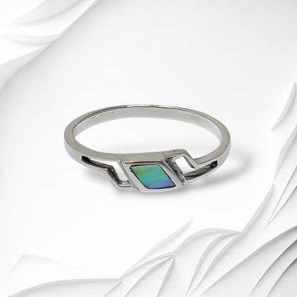 925 Sterling Silver Women's Ring with Authentic Mother of Pearl *Abalone Shell