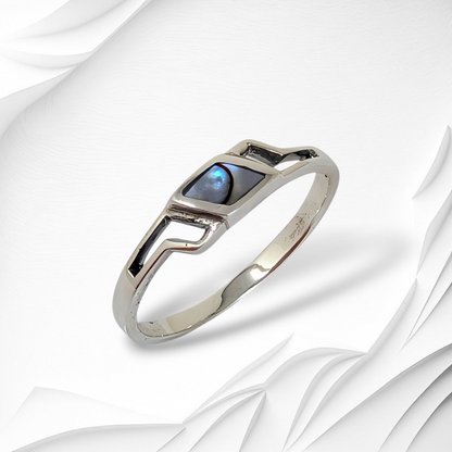 925 Sterling Silver Women's Ring with Authentic Mother of Pearl *Abalone Shell