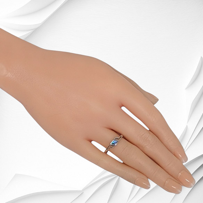 925 Sterling Silver Women's Ring with Authentic Mother of Pearl *Abalone Shell