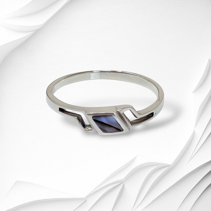 925 Sterling Silver Women's Ring with Authentic Mother of Pearl *Abalone Shell