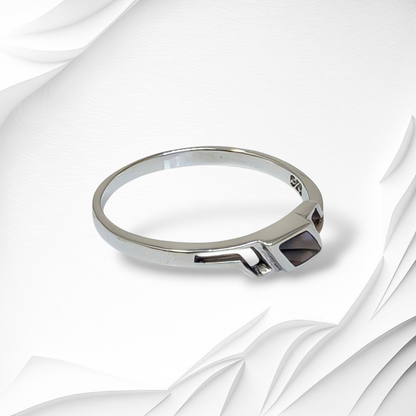 925 Sterling Silver Women's Ring with Authentic Mother of Pearl *Abalone Shell