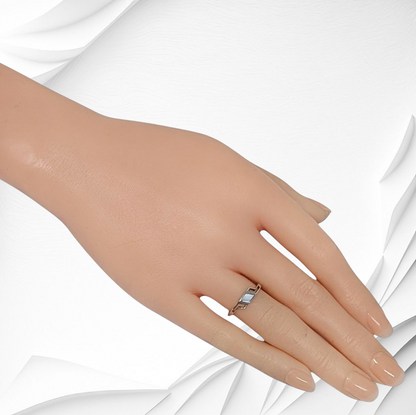 925 Sterling Silver Women's Ring with Authentic Mother of Pearl