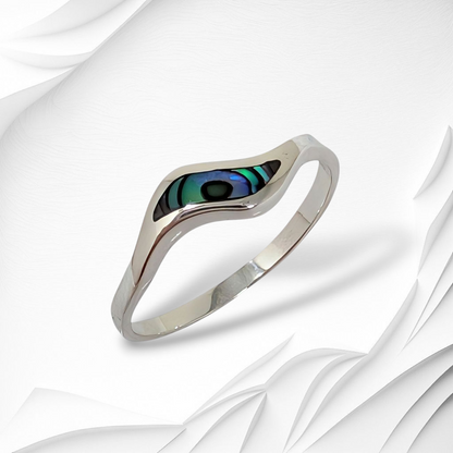 925 Sterling Silver Women's Ring with Authentic Mother of Pearl *Abalone Shell