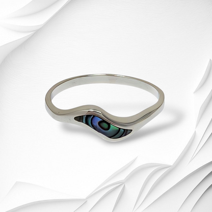925 Sterling Silver Women's Ring with Authentic Mother of Pearl *Abalone Shell