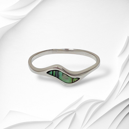 925 Sterling Silver Women's Ring with Authentic Mother of Pearl *Abalone Shell