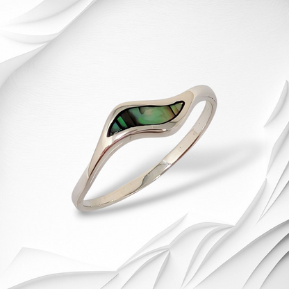 925 Sterling Silver Women's Ring with Authentic Mother of Pearl *Abalone Shell