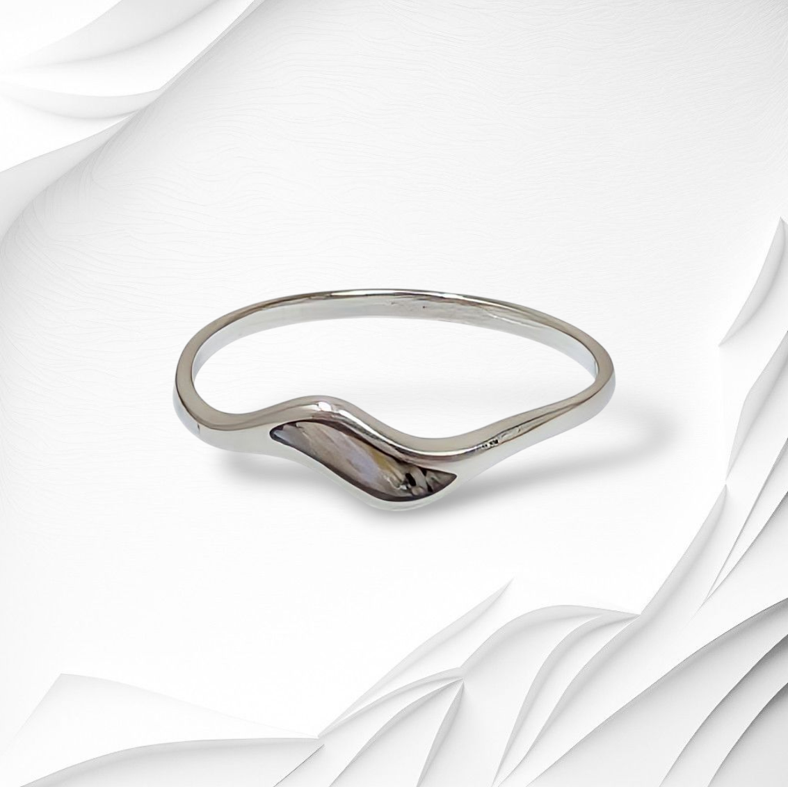 925 Sterling Silver Women's Ring with Authentic Mother of Pearl *Abalone Shell