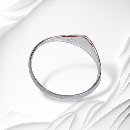 925 Sterling Silver Women's Ring with Authentic Mother of Pearl