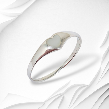 925 Sterling Silver Women's Ring with Authentic Mother of Pearl