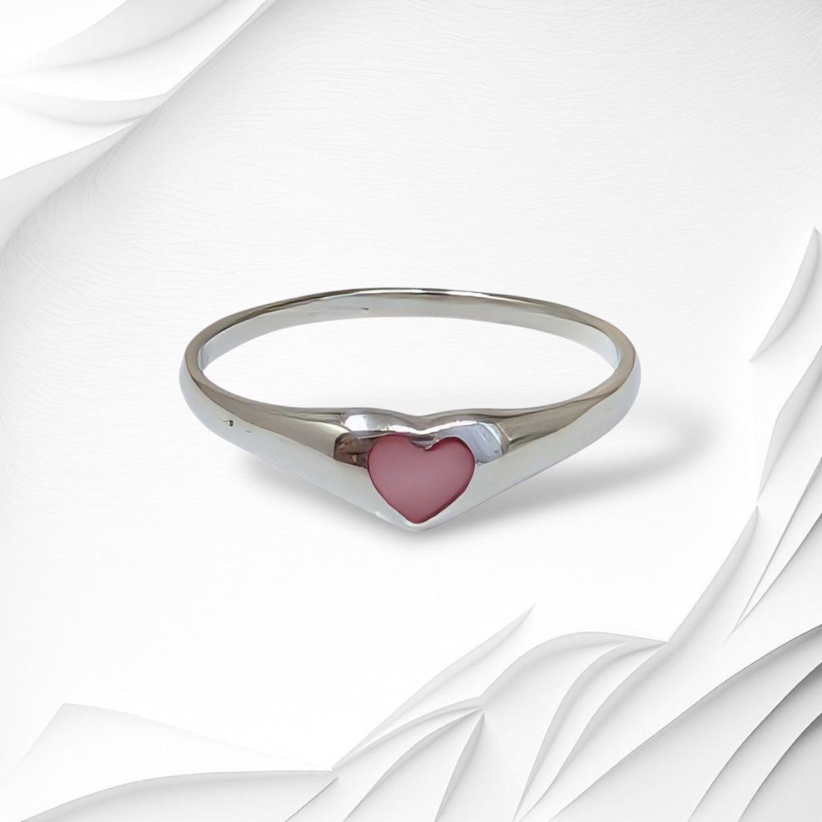 925 Sterling Silver Women's Ring with Authentic Mother of Pearl