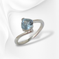 925 Sterling Silver Women's Ring with Authentic Blue Topaz