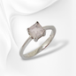 925 Sterling Silver Women's Ring with Authentic Rose Quartz