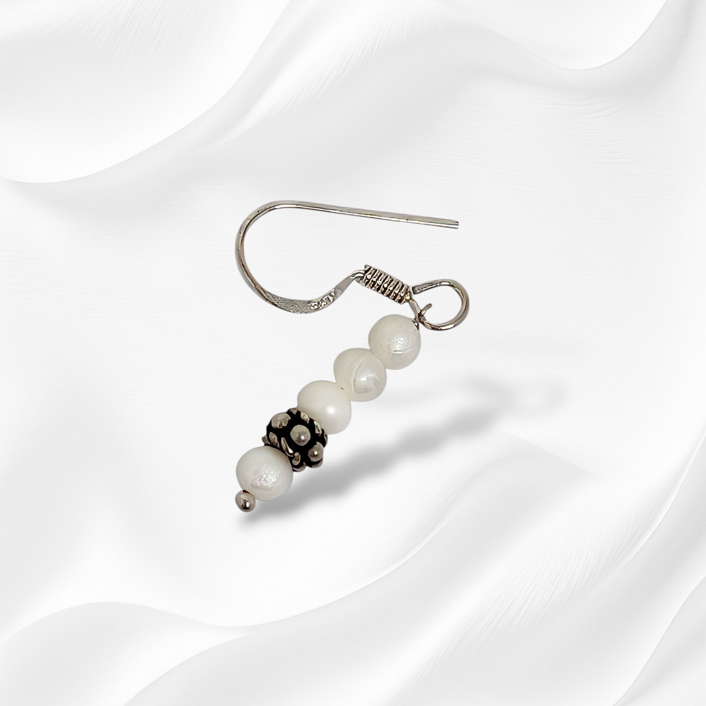 925 Sterling Silver Hook Earrings with Authentic Freshwater Pearls