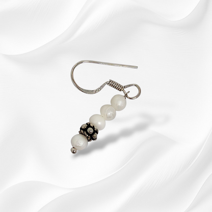 925 Sterling Silver Hook Earrings with Authentic Freshwater Pearls