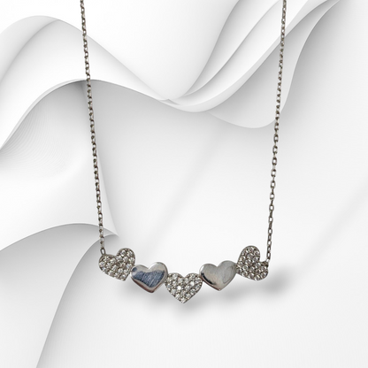 925 Sterling Silver Women's Necklace With Cubic Zirconia Crystals